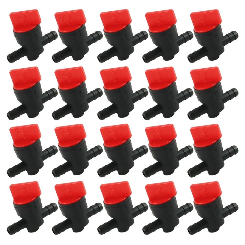 FLYPIG 20pcs 1/4" Inline Fuel Cut off Shut Off Valve for 493960 494768 698183 Oregon 07-406 John Deere AM36141 AM107340 Toro 54-3150 1-603770 - Image 1